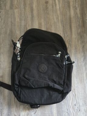 Kipling Black Small Zip-Front Backpack
